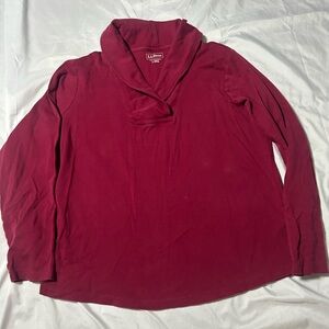 Women’s L.L. Bean Dark Red Pullover  V Neck Sz Large